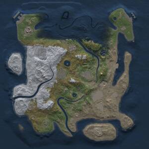 Thumbnail Rust Map: Procedural Map, Size: 3500, Seed: 677870563, 12 Monuments