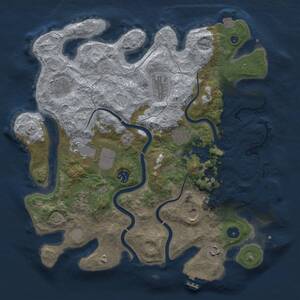 Thumbnail Rust Map: Procedural Map, Size: 3750, Seed: 1586814684, 15 Monuments