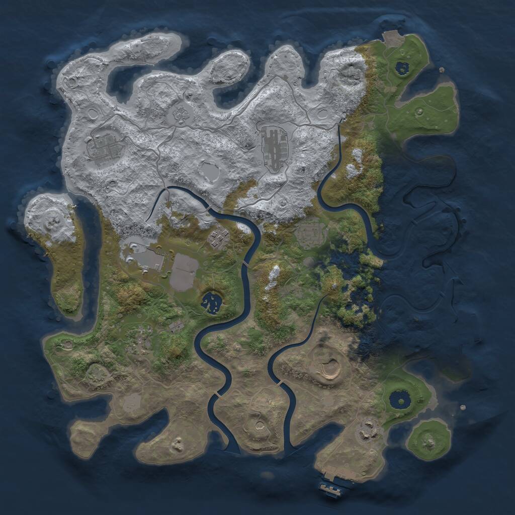 Rust Map: Procedural Map, Size: 3750, Seed: 1586814684, 15 Monuments