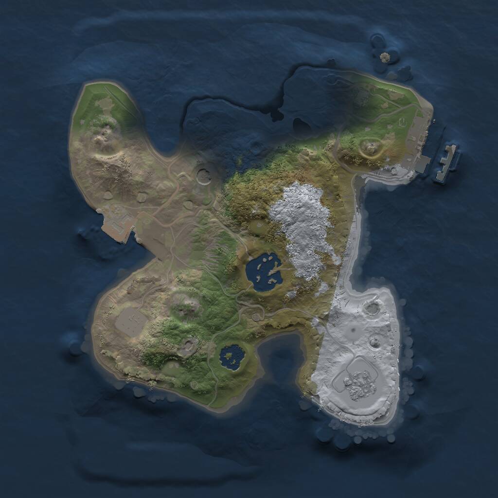 Rust Map: Procedural Map, Size: 2000, Seed: 1722639935, 5 Monuments