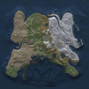 Thumbnail Rust Map: Procedural Map, Size: 3000, Seed: 18943, 12 Monuments