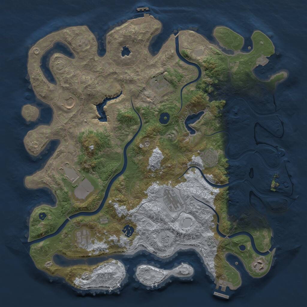 Rust Map: Procedural Map, Size: 4050, Seed: 784159053, 15 Monuments