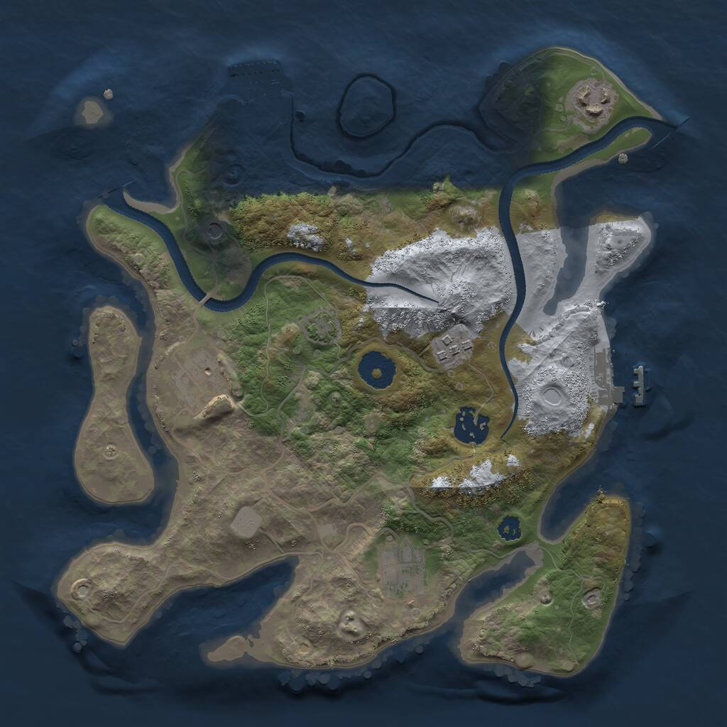 Rust Map: Procedural Map, Size: 3000, Seed: 462113136, 10 Monuments