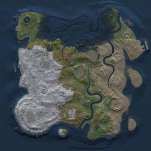 Thumbnail Rust Map: Procedural Map, Size: 3500, Seed: 2023929498, 15 Monuments