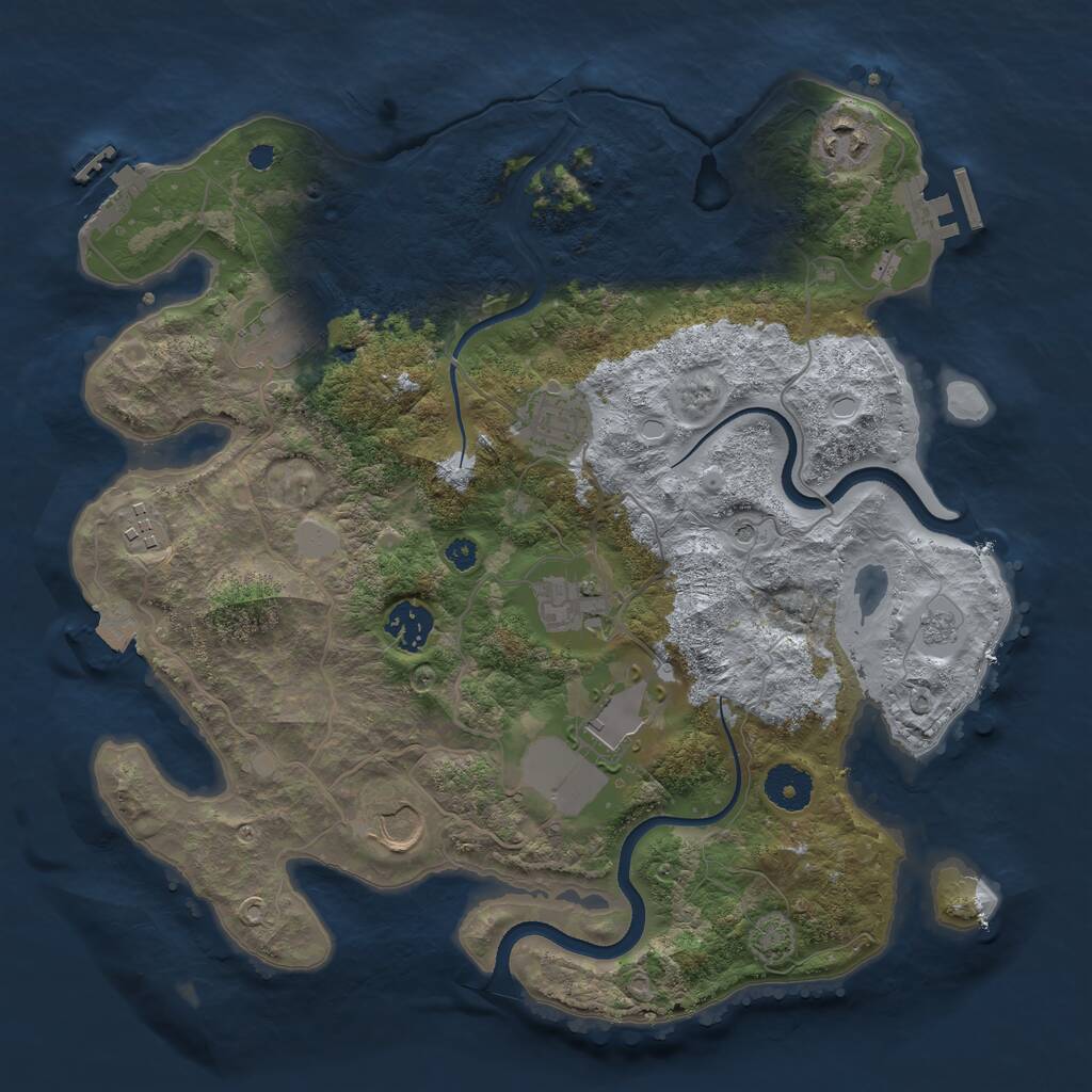 Rust Map: Procedural Map, Size: 3500, Seed: 1782532982, 14 Monuments