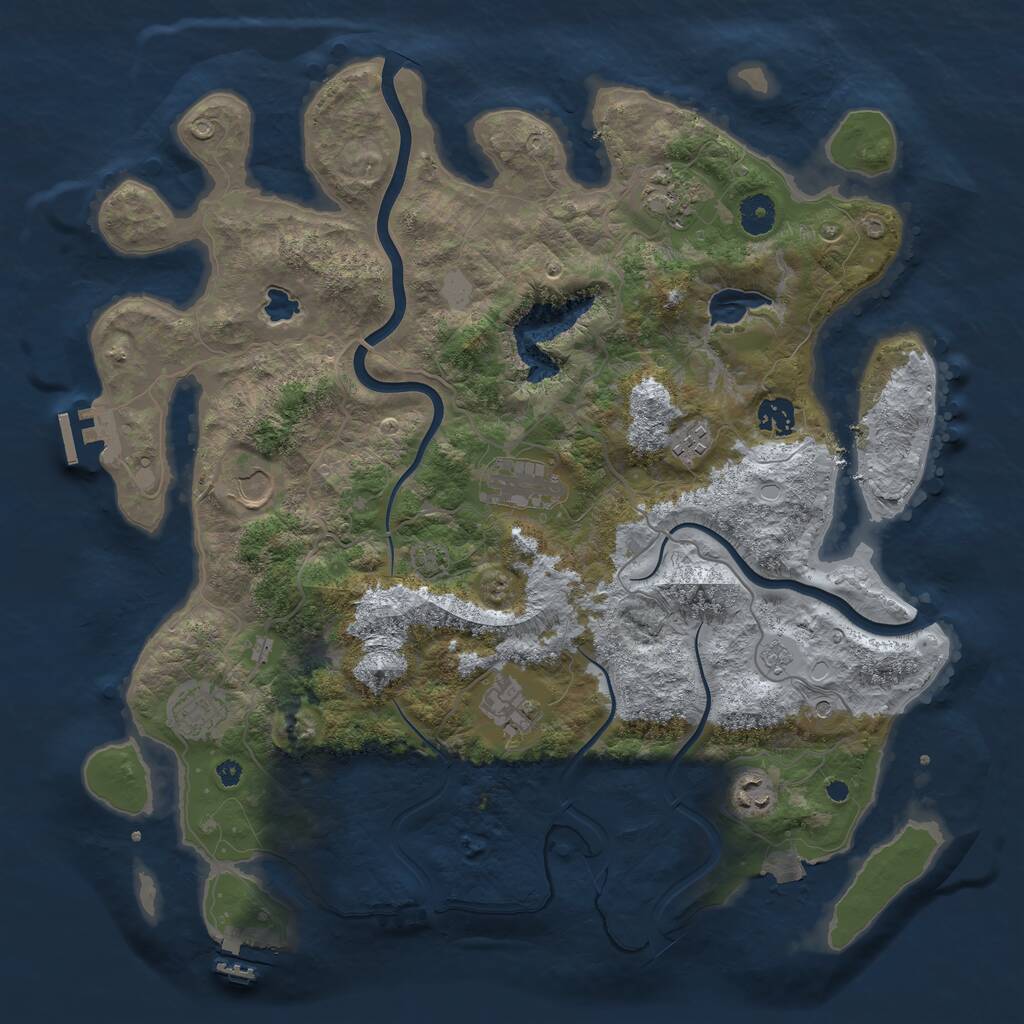 Rust Map: Procedural Map, Size: 4000, Seed: 1997782733, 14 Monuments