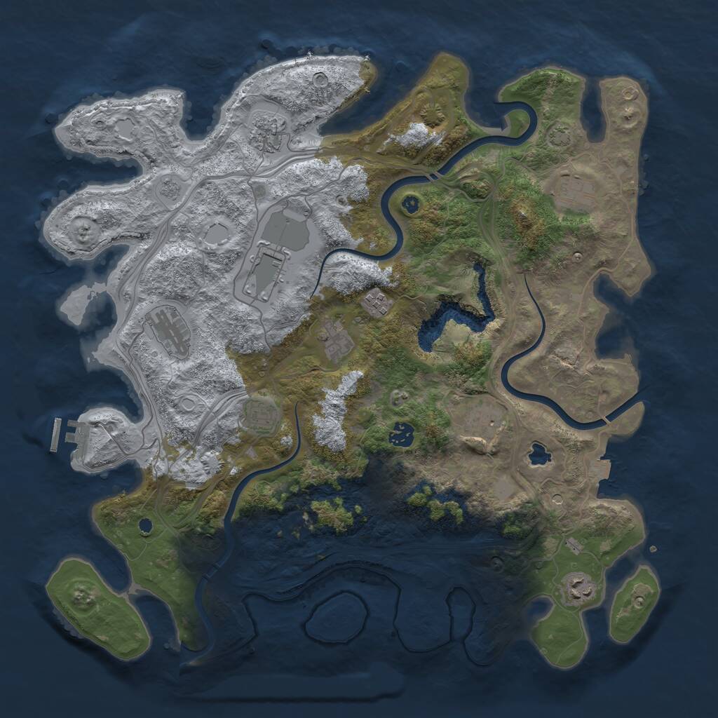 Rust Map: Procedural Map, Size: 4250, Seed: 7594, 15 Monuments