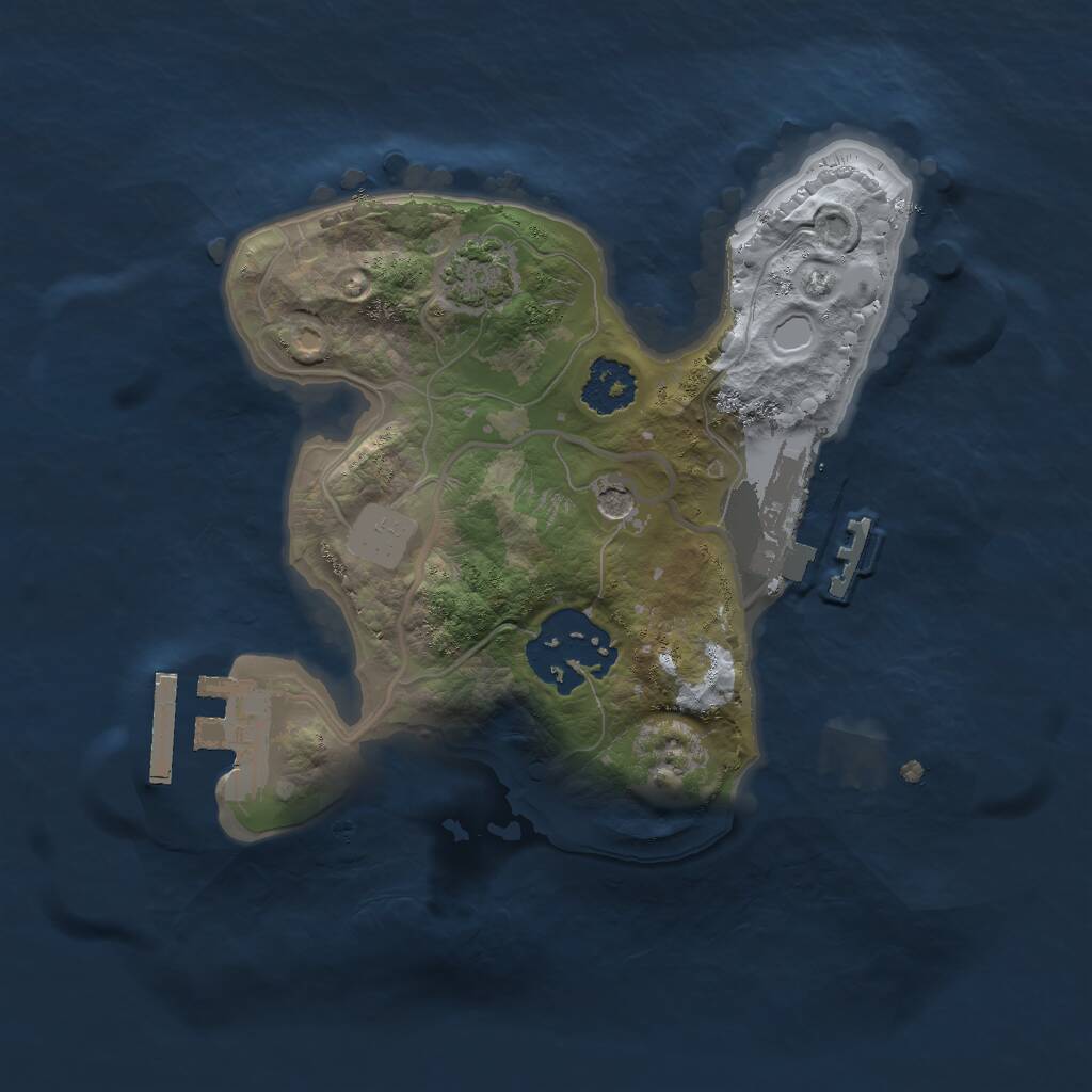 Rust Map: Procedural Map, Size: 2000, Seed: 2086049242, 6 Monuments