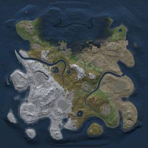 Thumbnail Rust Map: Procedural Map, Size: 3500, Seed: 5112423, 15 Monuments