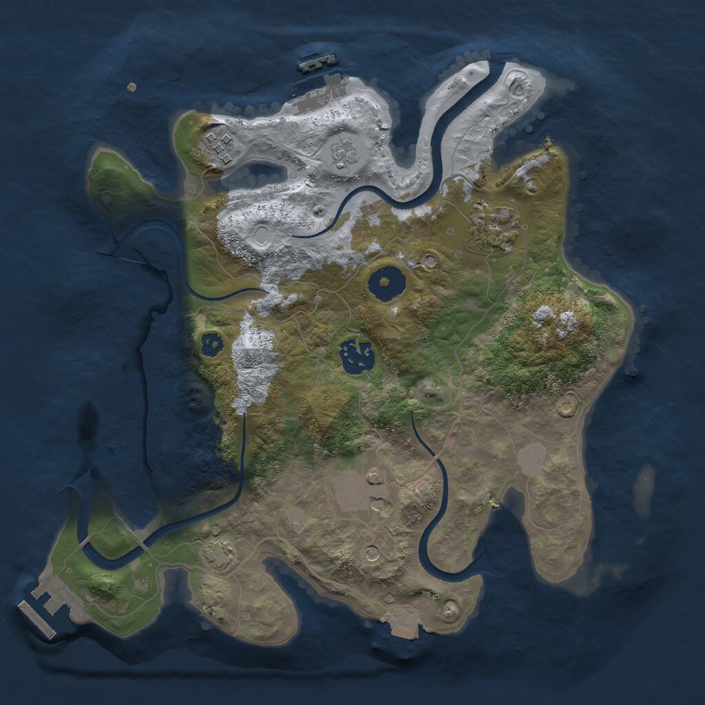 Rust Map: Procedural Map, Size: 3000, Seed: 723939987, 10 Monuments