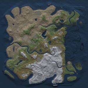 Thumbnail Rust Map: Procedural Map, Size: 4500, Seed: 103527648, 17 Monuments