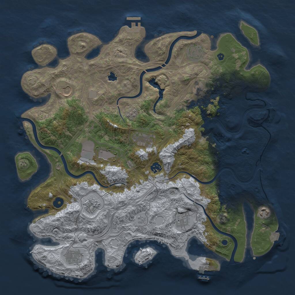 Rust Map: Procedural Map, Size: 4250, Seed: 832356335, 17 Monuments