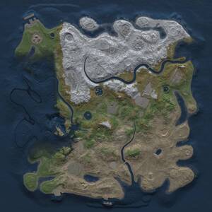 Thumbnail Rust Map: Procedural Map, Size: 4000, Seed: 231554974, 17 Monuments