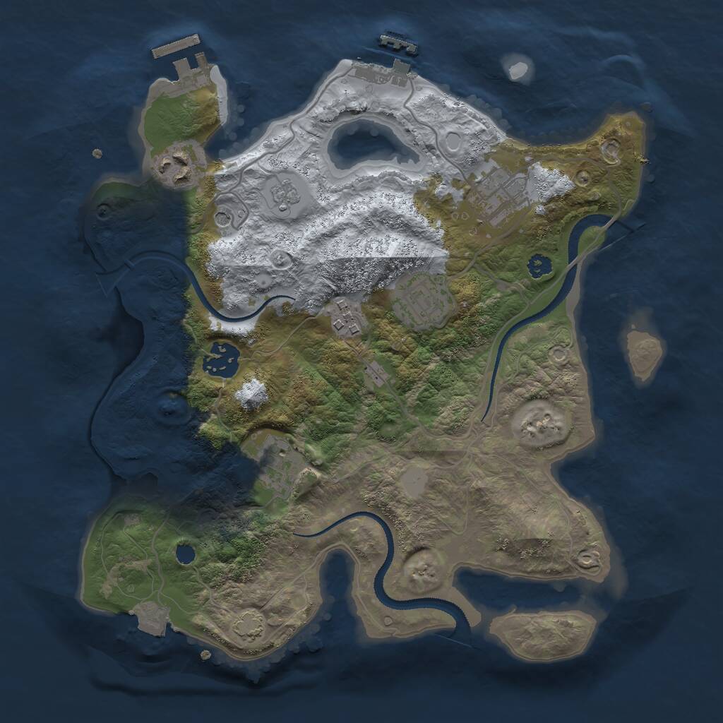 Rust Map: Procedural Map, Size: 3000, Seed: 6458730, 12 Monuments