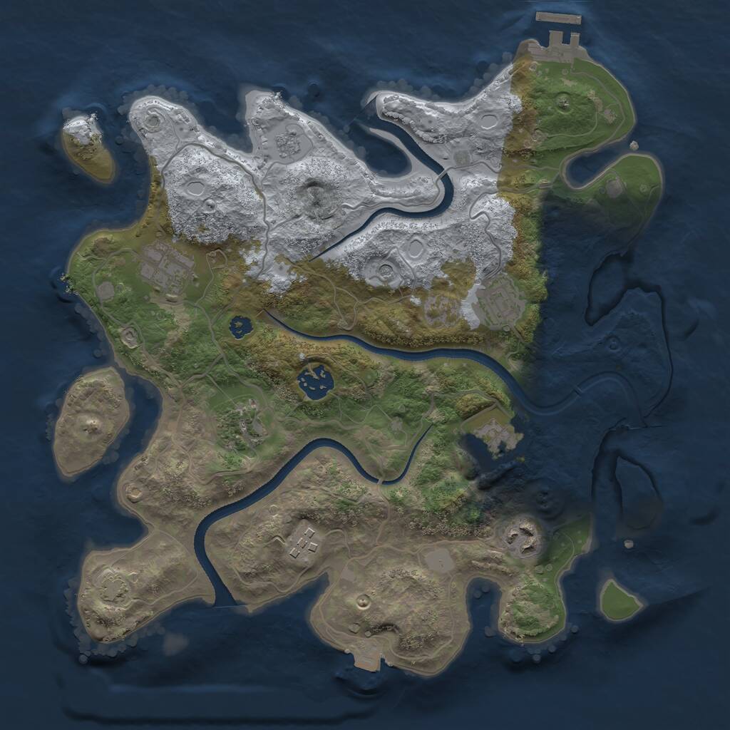 Rust Map: Procedural Map, Size: 3250, Seed: 49062337, 12 Monuments