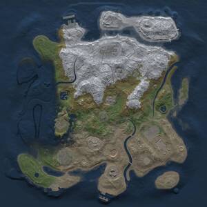 Thumbnail Rust Map: Procedural Map, Size: 3500, Seed: 8331556, 14 Monuments