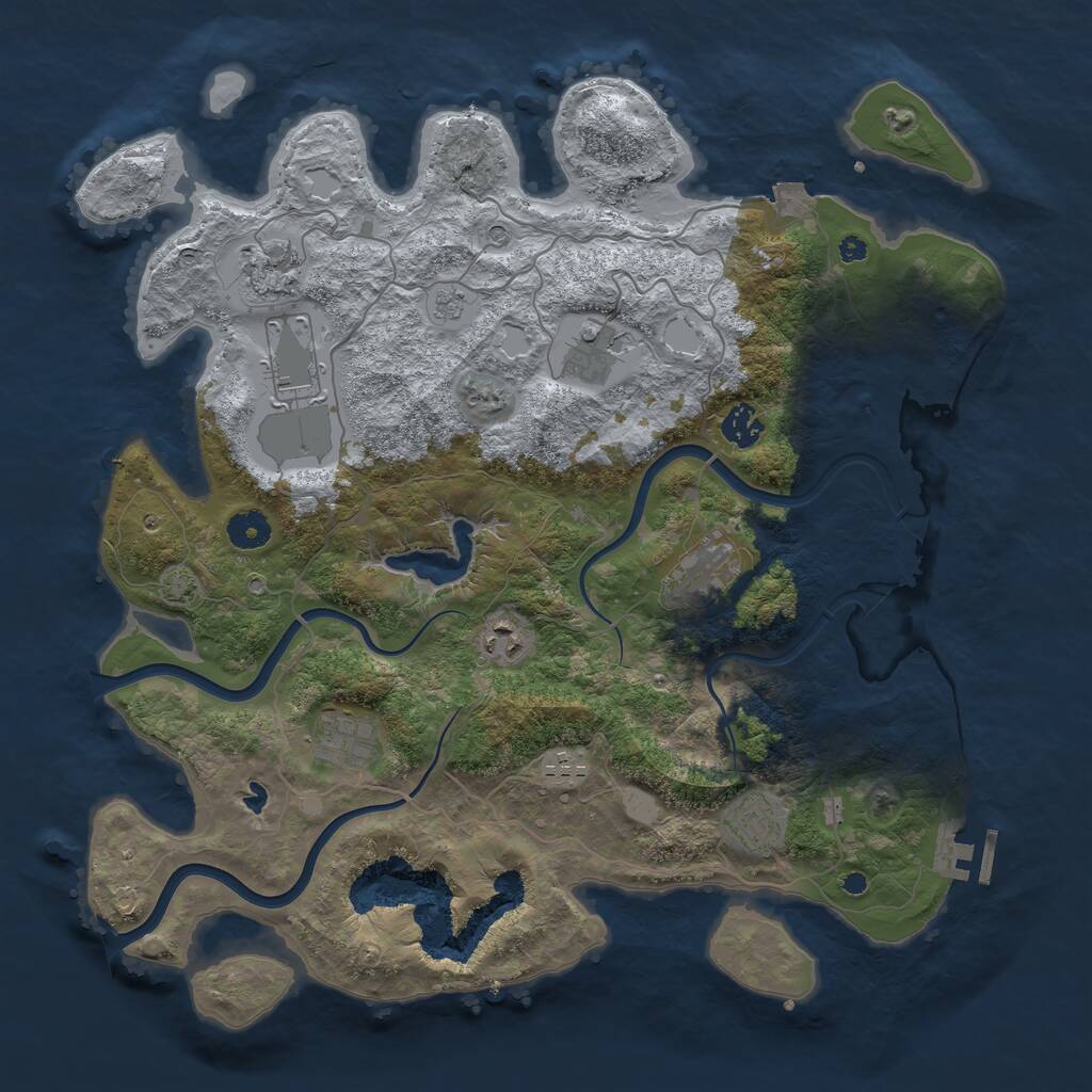 Rust Map: Procedural Map, Size: 4000, Seed: 156987999, 14 Monuments