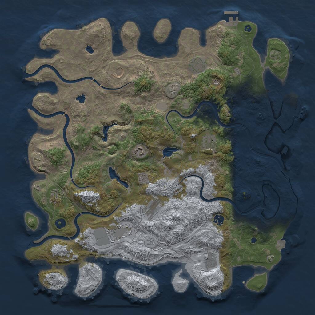 Rust Map: Procedural Map, Size: 4500, Seed: 1549601703, 16 Monuments