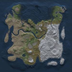 Thumbnail Rust Map: Procedural Map, Size: 3700, Seed: 809626101, 14 Monuments