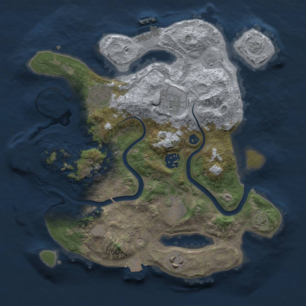 Rust Map: Procedural Map, Size: 3000, Seed: 280235565, 11 Monuments