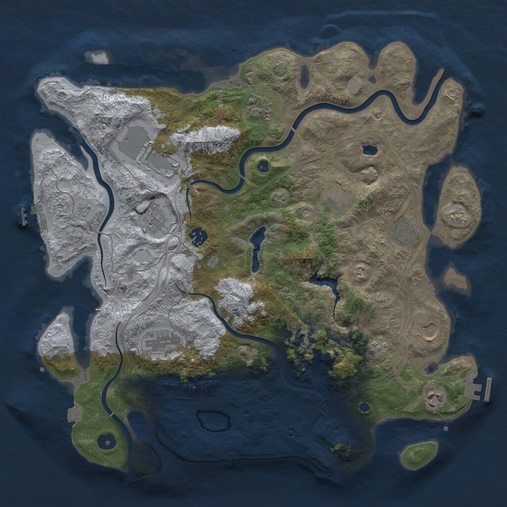 Rust Map: Procedural Map, Size: 4250, Seed: 237856181, 16 Monuments