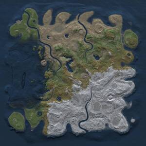 Thumbnail Rust Map: Procedural Map, Size: 4500, Seed: 869399444, 17 Monuments