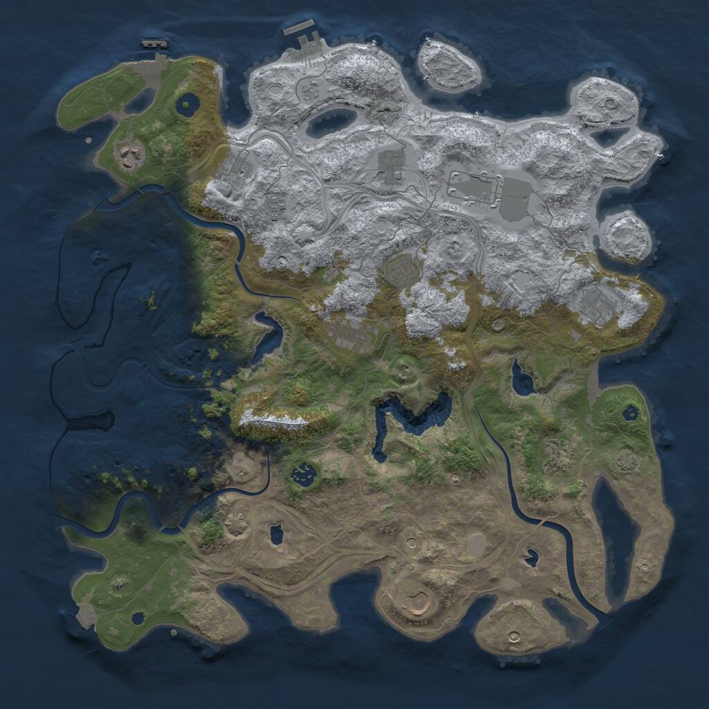Rust Map: Procedural Map, Size: 4500, Seed: 1113386499, 17 Monuments