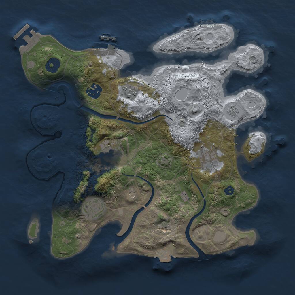 Rust Map: Procedural Map, Size: 3000, Seed: 1752470629, 11 Monuments