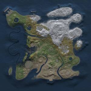 Thumbnail Rust Map: Procedural Map, Size: 3000, Seed: 1752470629, 11 Monuments