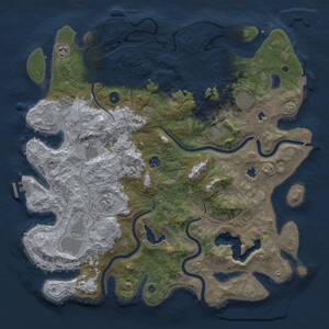 Thumbnail Rust Map: Procedural Map, Size: 4500, Seed: 1171047202, 14 Monuments