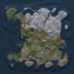 Thumbnail Rust Map: Procedural Map, Size: 3500, Seed: 830478209, 14 Monuments