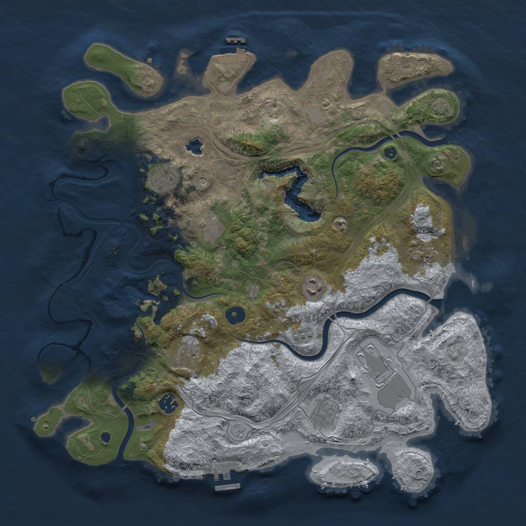 Rust Map: Procedural Map, Size: 4250, Seed: 1545277525, 15 Monuments