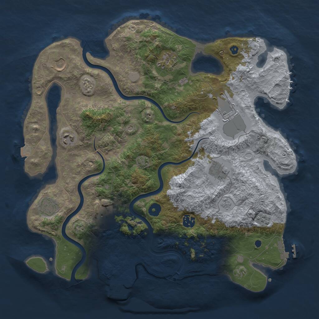 Rust Map: Procedural Map, Size: 3750, Seed: 628795, 15 Monuments