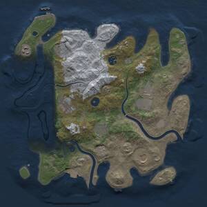 Thumbnail Rust Map: Procedural Map, Size: 3500, Seed: 1823287002, 14 Monuments