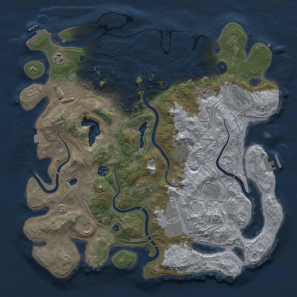 Rust Map: Procedural Map, Size: 4250, Seed: 13390, 17 Monuments