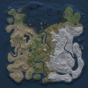 Thumbnail Rust Map: Procedural Map, Size: 4250, Seed: 13390, 17 Monuments