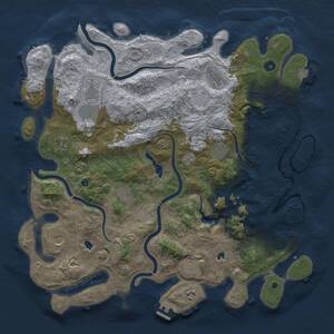 Thumbnail Rust Map: Procedural Map, Size: 4500, Seed: 954640388, 14 Monuments