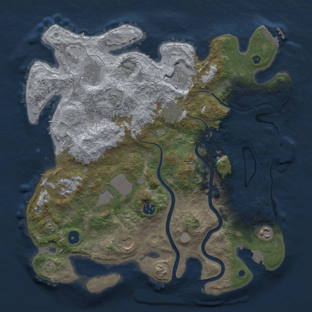 Rust Map: Procedural Map, Size: 3800, Seed: 780000, 15 Monuments