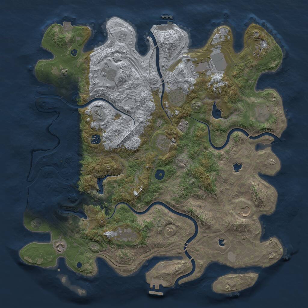 Rust Map: Procedural Map, Size: 4500, Seed: 31203, 17 Monuments