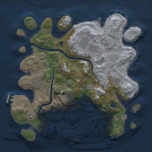 Thumbnail Rust Map: Procedural Map, Size: 3500, Seed: 309792327, 14 Monuments