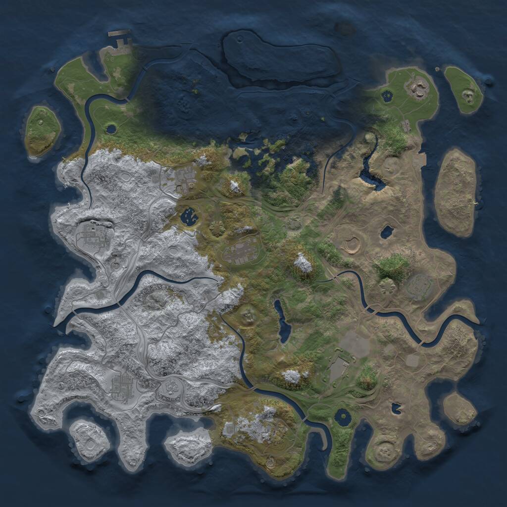 Rust Map: Procedural Map, Size: 4500, Seed: 211160261, 16 Monuments