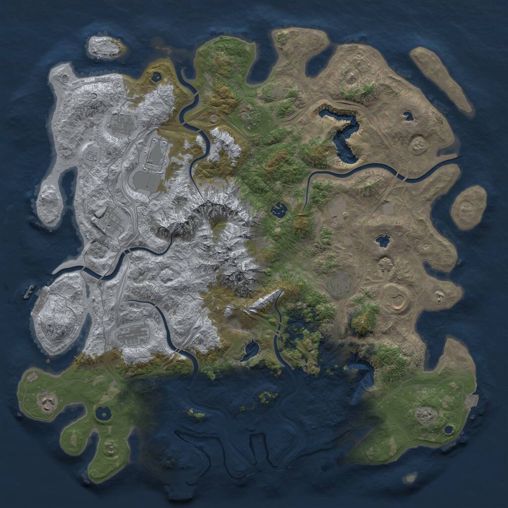 Rust Map: Procedural Map, Size: 5000, Seed: 1513283228, 17 Monuments