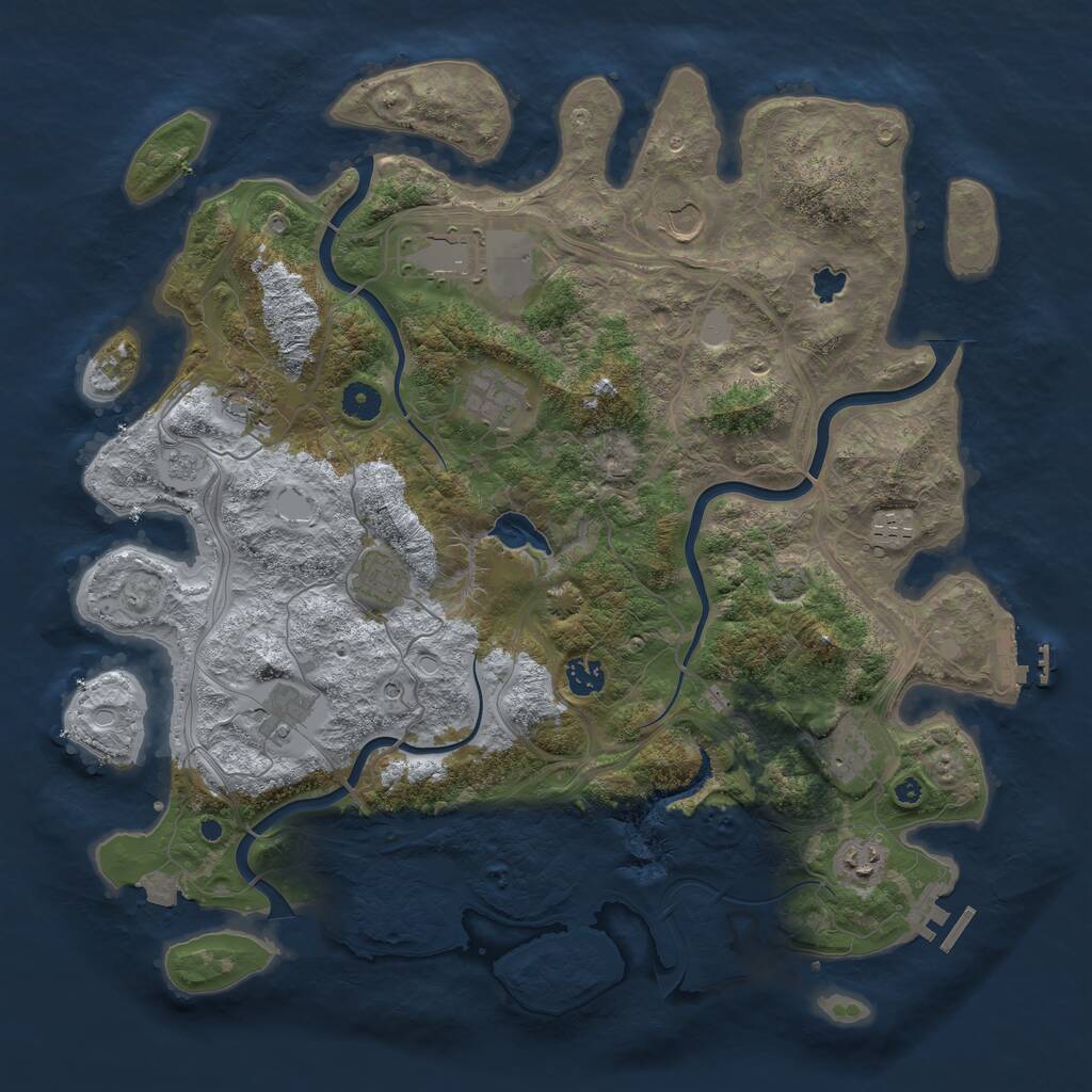 Rust Map: Procedural Map, Size: 4250, Seed: 1976876648, 16 Monuments