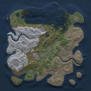 Thumbnail Rust Map: Procedural Map, Size: 3750, Seed: 999489, 16 Monuments