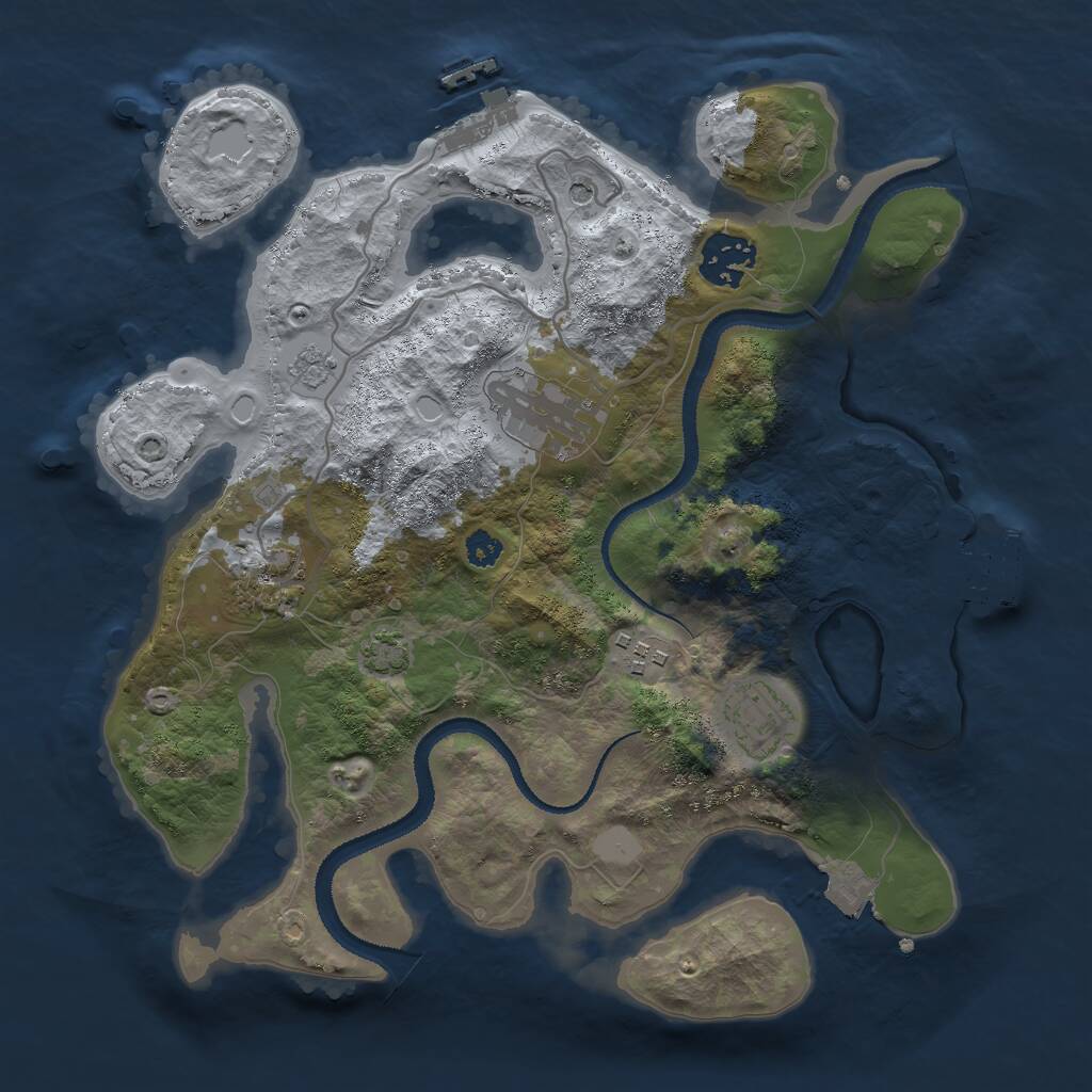 Rust Map: Procedural Map, Size: 3000, Seed: 467657117, 11 Monuments