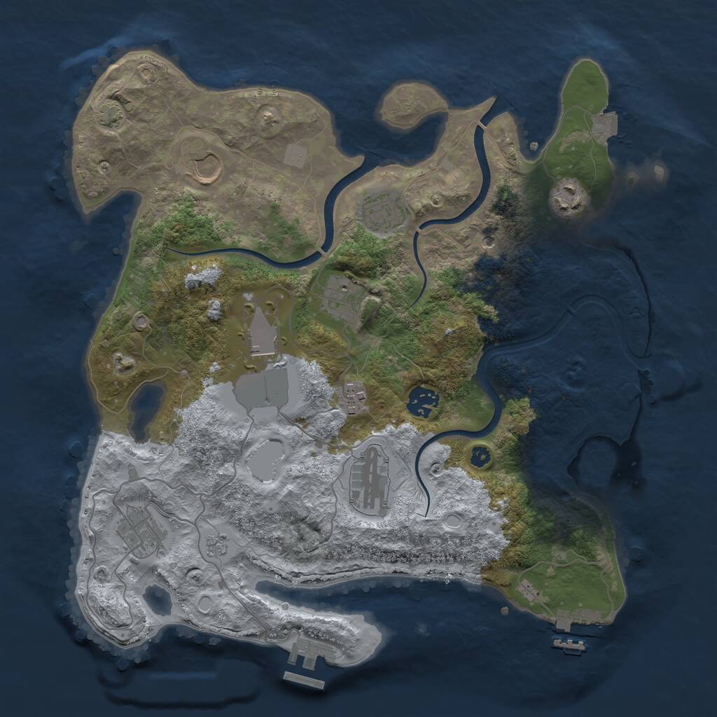 Rust Map: Procedural Map, Size: 3500, Seed: 479543139, 15 Monuments