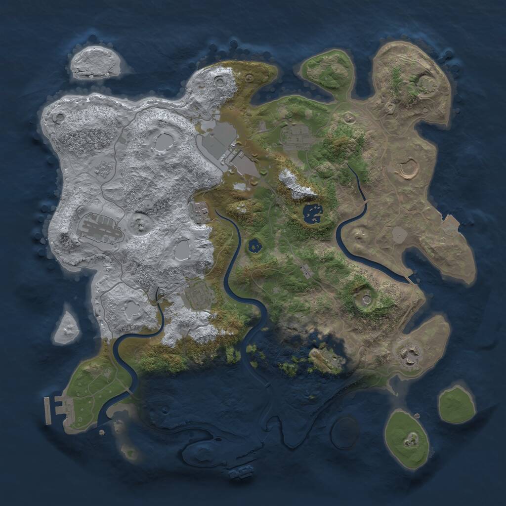 Rust Map: Procedural Map, Size: 3700, Seed: 998155, 15 Monuments