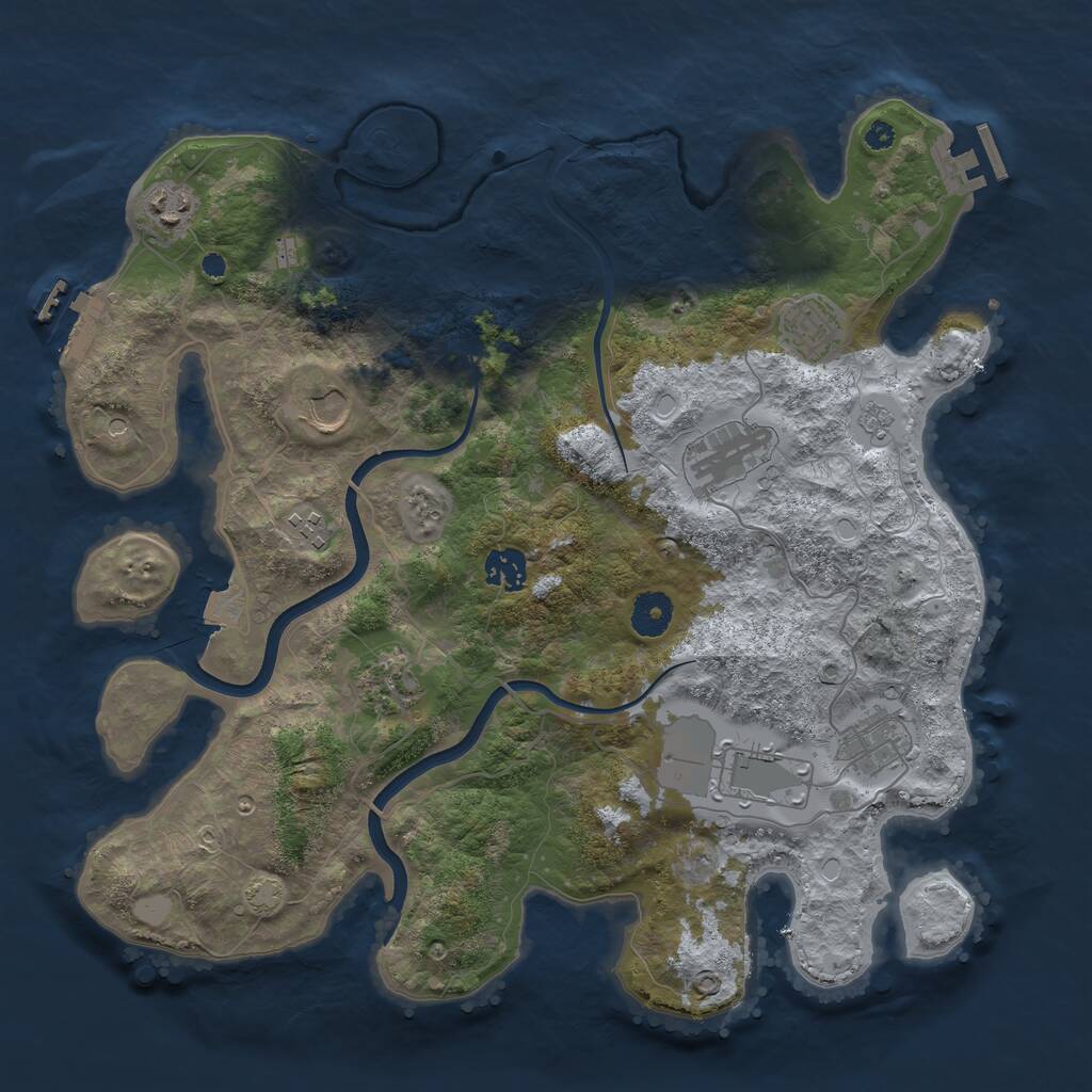 Rust Map: Procedural Map, Size: 3750, Seed: 44085, 15 Monuments