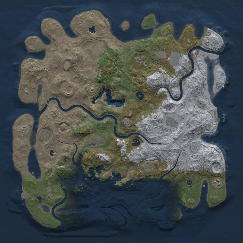 Rust Map: Procedural Map, Size: 4500, Seed: 288768764, 17 Monuments