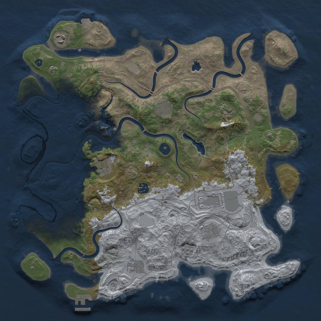 Rust Map: Procedural Map, Size: 4250, Seed: 937856181, 15 Monuments